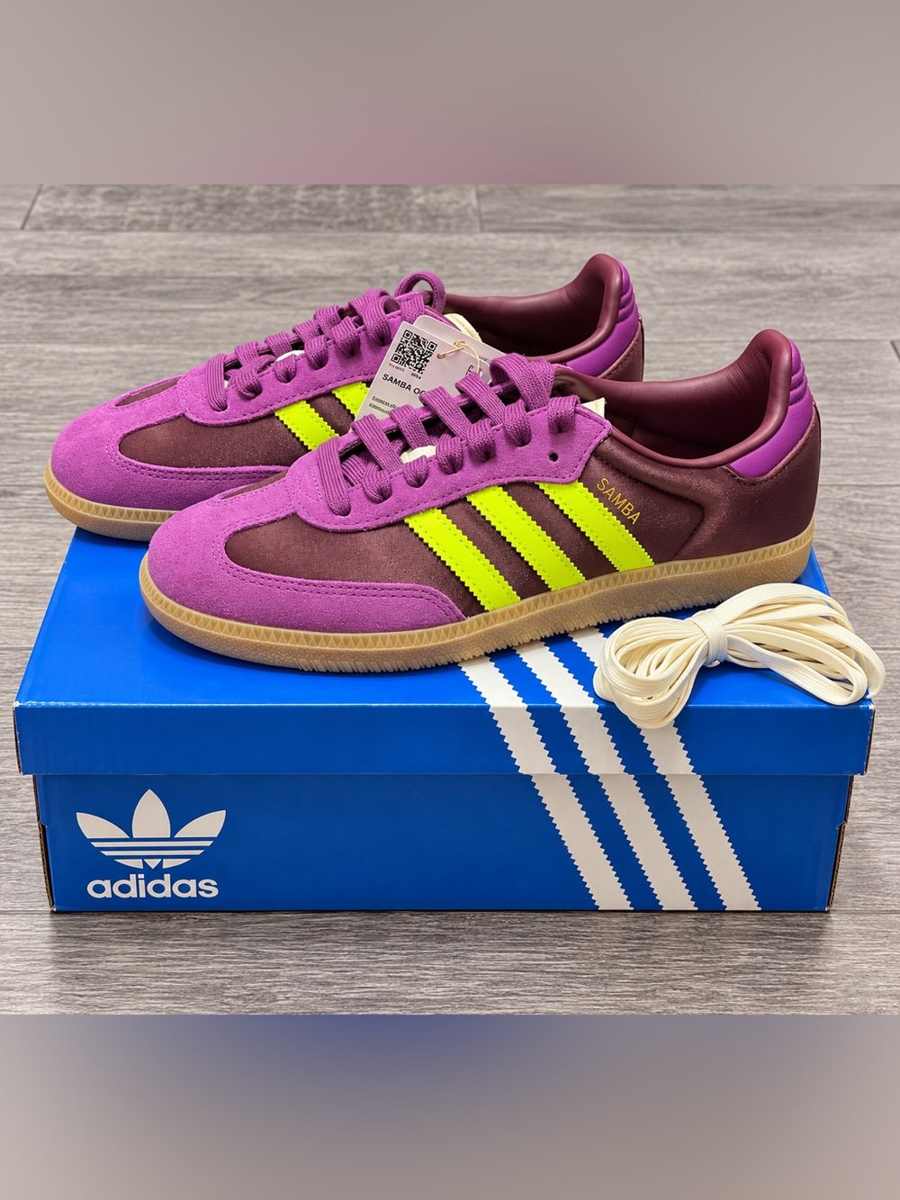 Adidas Samba OG Women’s 7.5 Maroon Rich Mauve JS1316 NWT + Extra Laces